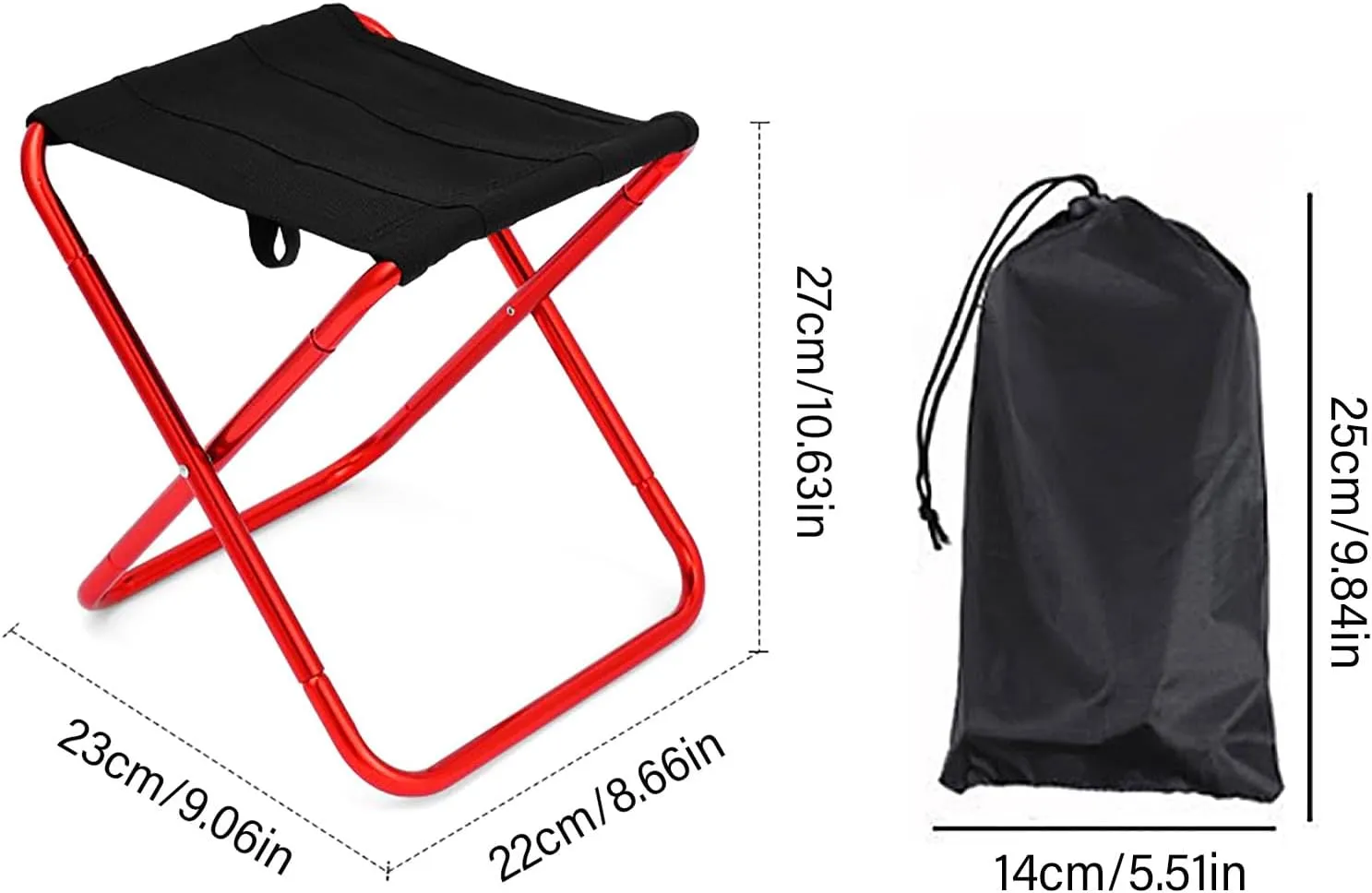 Convenience Folding Stool Little Fishing Chair Light Weights Portable Camping Stool for Hikings and Backpacking