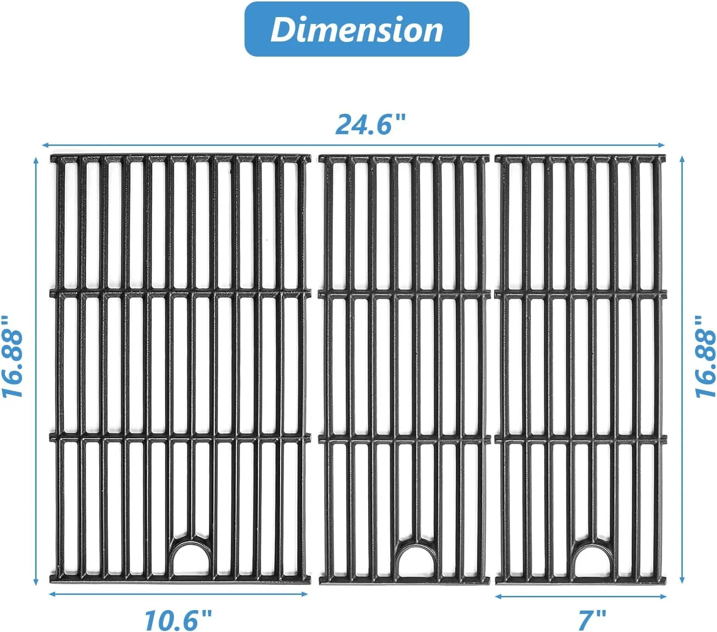 Cooking Grates for Charbroil Performance Grill - 463365021 463365522 463352521 463350521, Grill Grates for 463366022 463350722 463352021,Cast Iron, 17", 3 Packs