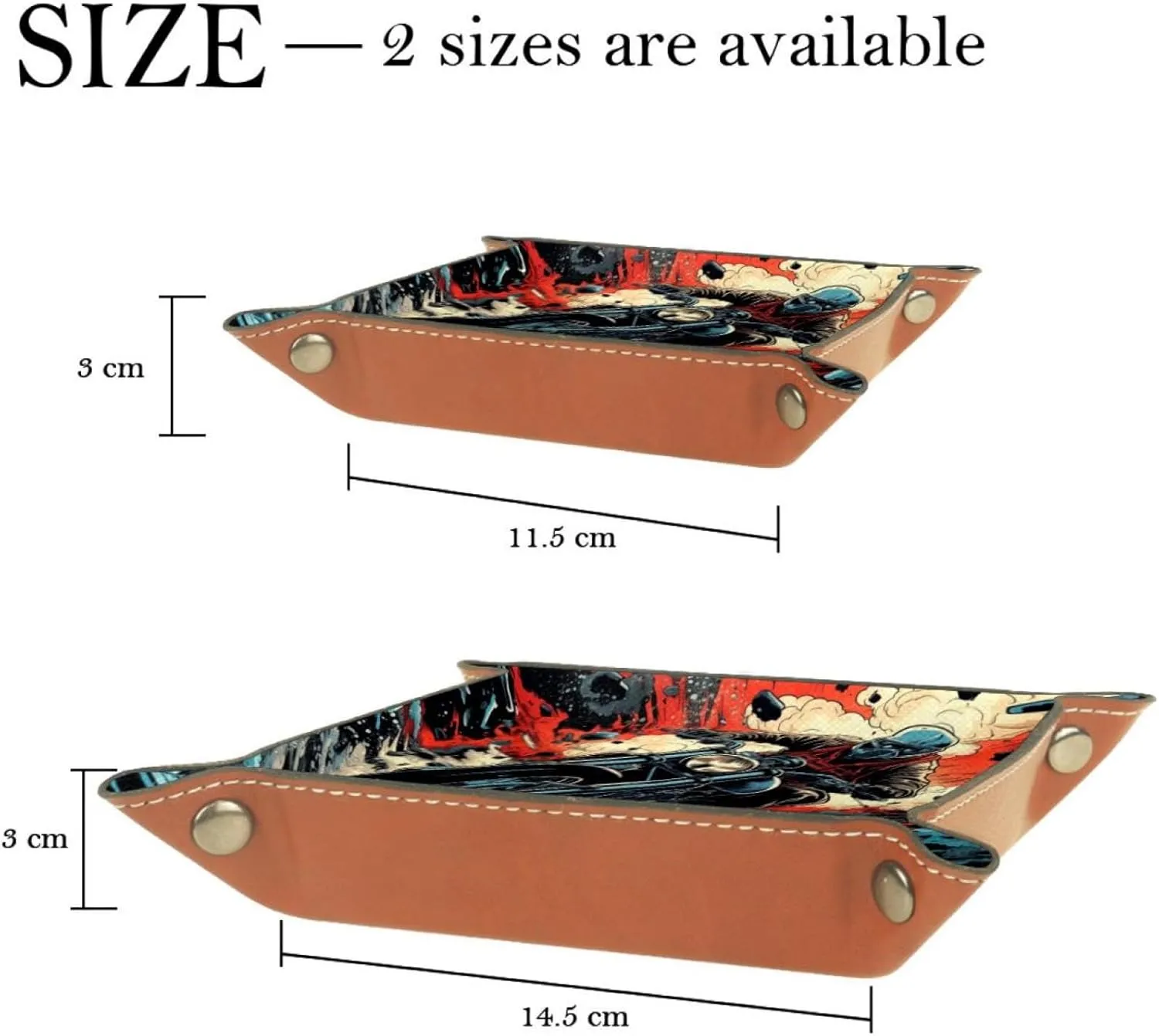 Cool Cartoon Motorcycle Desk Drawer Organizer Tray, Stacking Jewelry Organizer Trays for Women and Girls, Perfect for Earrings, Bracelets, Rings, Kitchen Cabinet and Entryway Table Key Tray