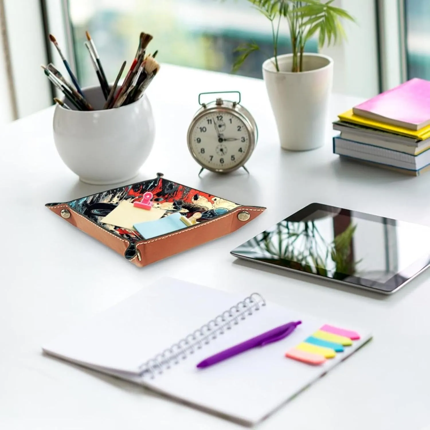Cool Cartoon Motorcycle Desk Drawer Organizer Tray, Stacking Jewelry Organizer Trays for Women and Girls, Perfect for Earrings, Bracelets, Rings, Kitchen Cabinet and Entryway Table Key Tray