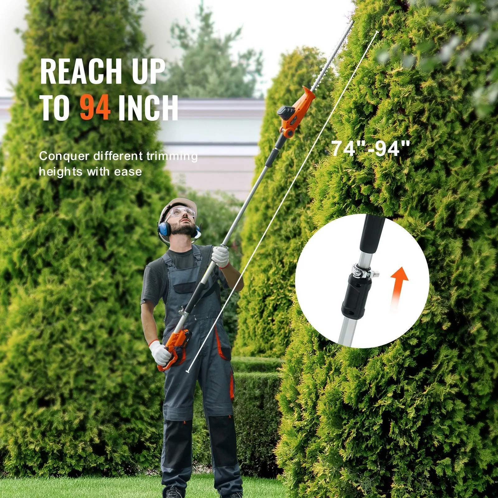 Cordless Hedge Trimmer Pole Hedge Kit