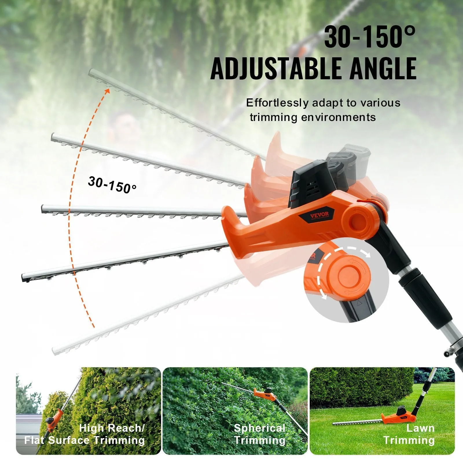 Cordless Hedge Trimmer Pole Hedge Kit