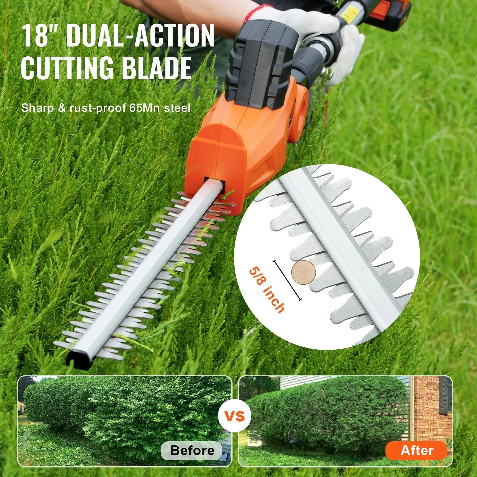 Cordless Hedge Trimmer Pole Hedge Kit