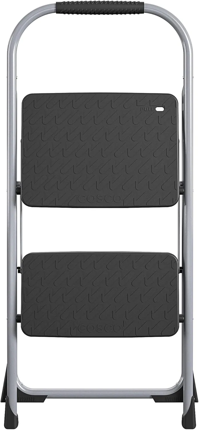 COSCO 2-Step Big Step, Steel Step Stool, Gray