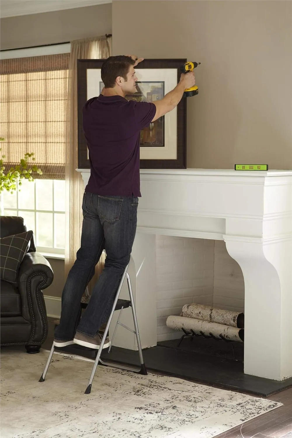 COSCO 2-Step Big Step, Steel Step Stool, Gray