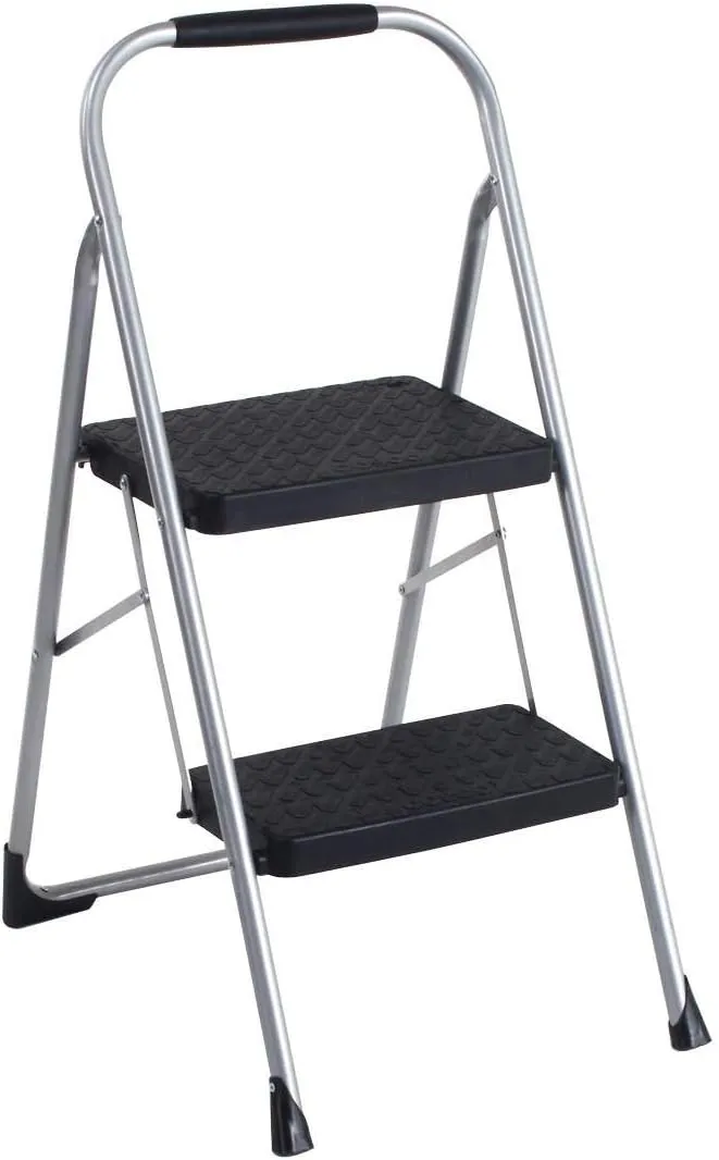 COSCO 2-Step Big Step, Steel Step Stool, Gray