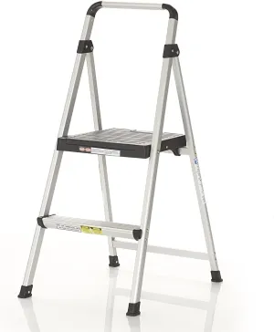 COSCO 2 Step Lite Solutions Folding Step Stool, Aluminum/Black