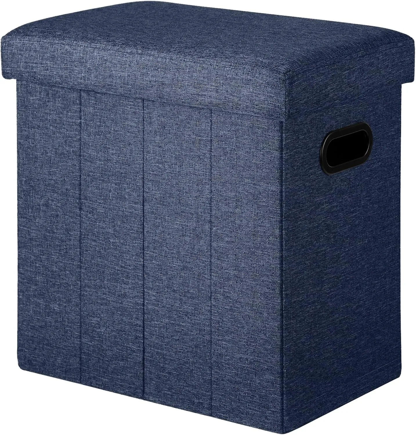 COSYLAND Collapsible Fabric Ottoman with Storage - Folding Footrest Stool - Gray 16.5x16.5x10.6in