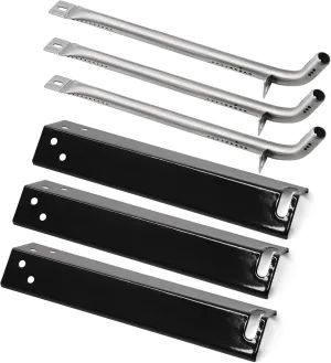 Criditpid Grill Replacement Parts for Expert Grill XG10-101-002-02 3 Burner Gas Grill, Grill Heat Plates Tents Shields and Burner Tubes Kit for 3 Burner Walmart Expert Grill Parts, 3-Pack
