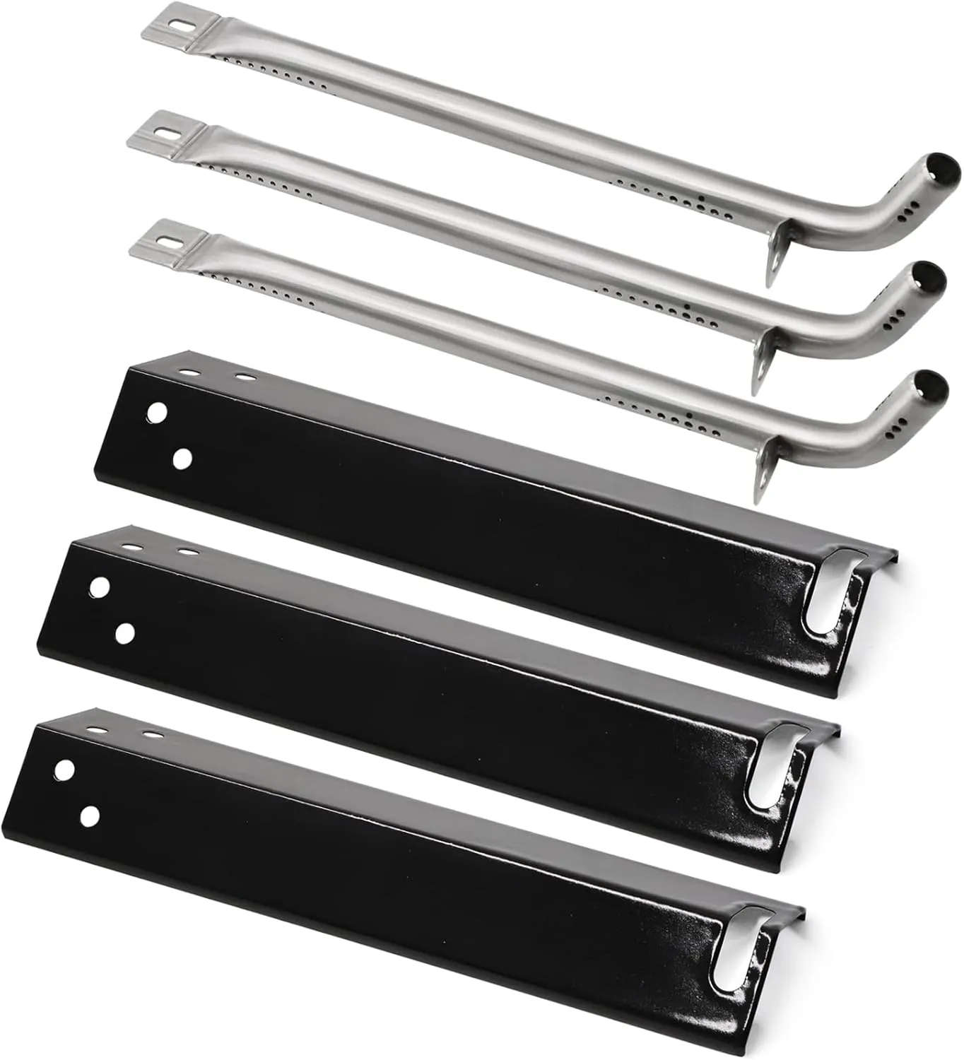 Criditpid Grill Replacement Parts for Expert Grill XG10-101-002-02 3 Burner Gas Grill, Grill Heat Plates Tents Shields and Burner Tubes Kit for 3 Burner Walmart Expert Grill Parts, 3-Pack