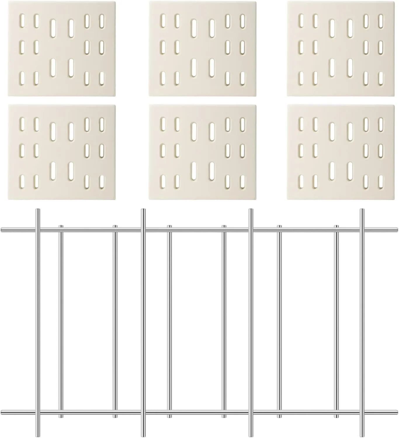 Criditpid Grill Replacement Parts for Members Mark Y0101XC, Radiant Flame Tamer Heat Plates & P01722001B Members Mark Flame Tamer Rack for Grand Hall Y0660 Gas Grill.