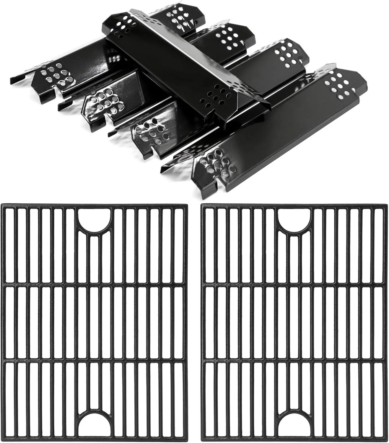 Criditpid Replacement Parts for Nexgrill 5 Burner 720-0888N 720-0888, Nexgrill 4 Burner 720-0830H 720-0783E 720-0830D. Grill Grates and Heat Plates for Home Depot Nexgrill 720-0888N Replacement Parts