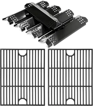 Criditpid Replacement Parts for Nexgrill 5 Burner 720-0888N 720-0888, Nexgrill 4 Burner 720-0830H 720-0783E 720-0830D. Grill Grates and Heat Plates for Home Depot Nexgrill 720-0888N Replacement Parts