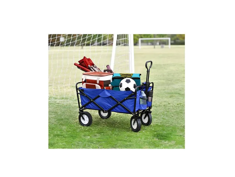 CRONY TC3015 Folding Cart Heavy Duty, Folding Wagon Utility Shopping Outdoor Cart, 80kg Capacity | Black
