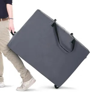 Cuddly Nest Folding Mattress Storage Bag with Wheels & Handles - 900D Heavy Duty Storage Container Fits for 4" Queen Tri-Fold Mattress,Grey