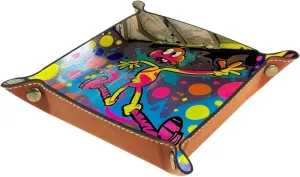 Dancing Character Graffiti in Color Stacking Jewelry Organizer Trays, Desk Drawer Earring Tray with Key Tray for Entryway, Small Table Tray for Women and Girls, Decorative Ring Storage Tray