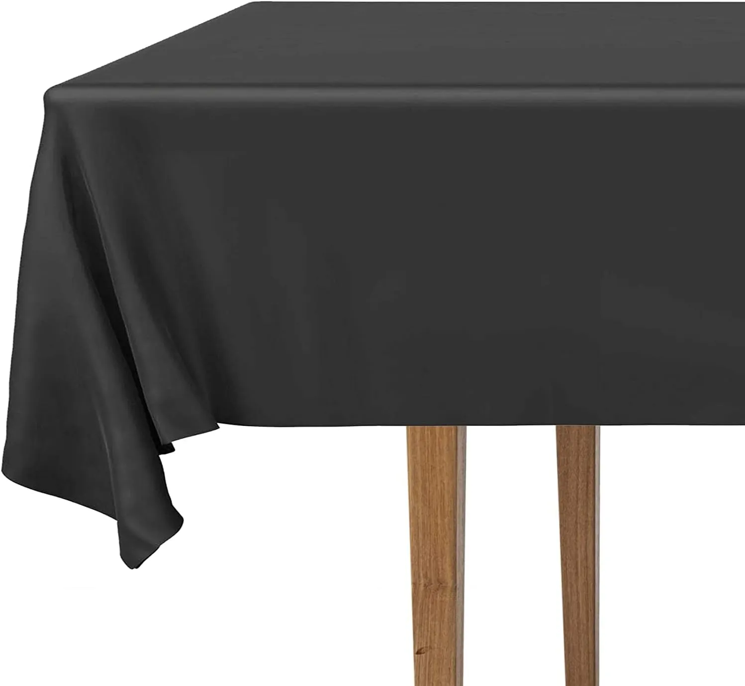 DecorRack 12 Rectangular Tablecloths BPA-Free Plastic, 54 x 108 inch, Dining Table Cloth, Rectangle Table Cover for Parties, Picnic, Camping and Outdoor, Disposable or Reusable, Black (12 Pack)