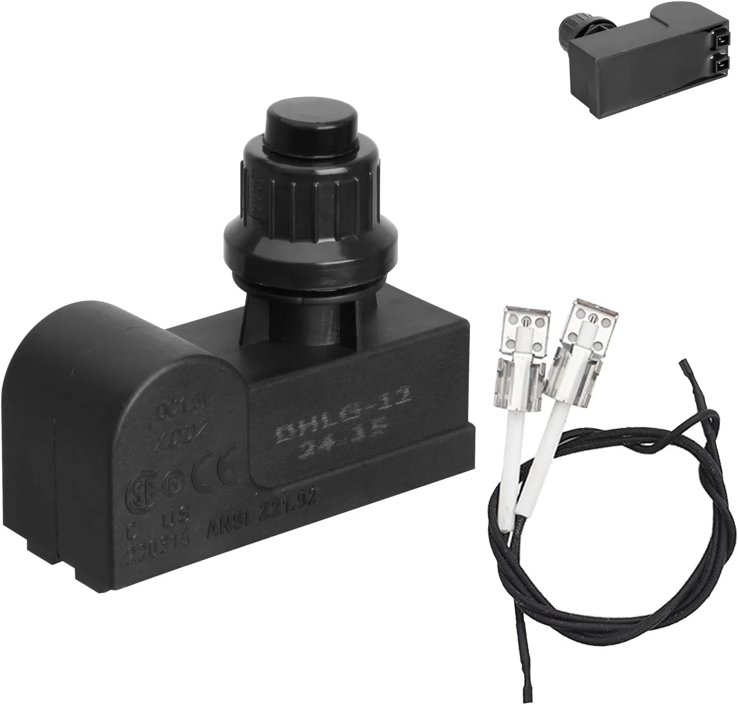 DHLG-12 Grill Igniters for Charbroil Ignitor Replacement, 2 Outlets AAA Battery Tact Push Button Electronic Ignition Module with Wires Grill Ignitor Replacement for Charbroil Grill Igniter Replacement
