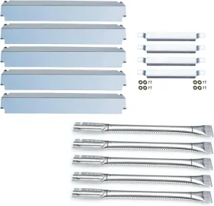 Direct store Parts Kit DG179 Replacement for Charbroil Commercial 463268806 Gas Grill Burner,Carryover Tubes,Heat Plates (SS Burner   SS carry-over tubes  SS Heat Plate)