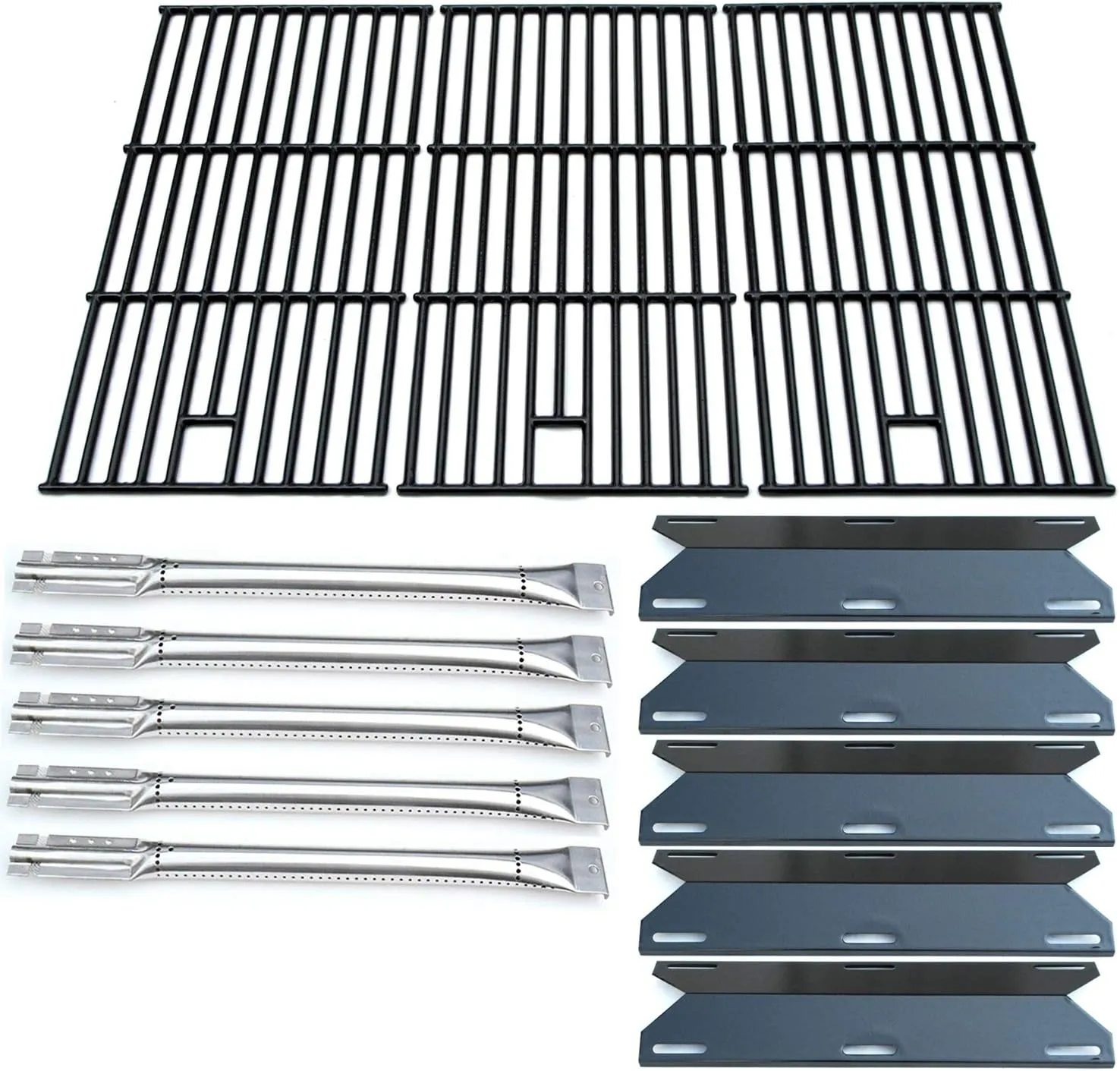 Direct store Parts Kit DG180 Replacement for Perfect Flame 5 Burner 720-0522; Charmglow 5 Burner 720-0396,720-0578 Gas Grill(SS Burner   Porcelain Steel Heat Plate   Porcelain Cast Iron Cooking Grid)