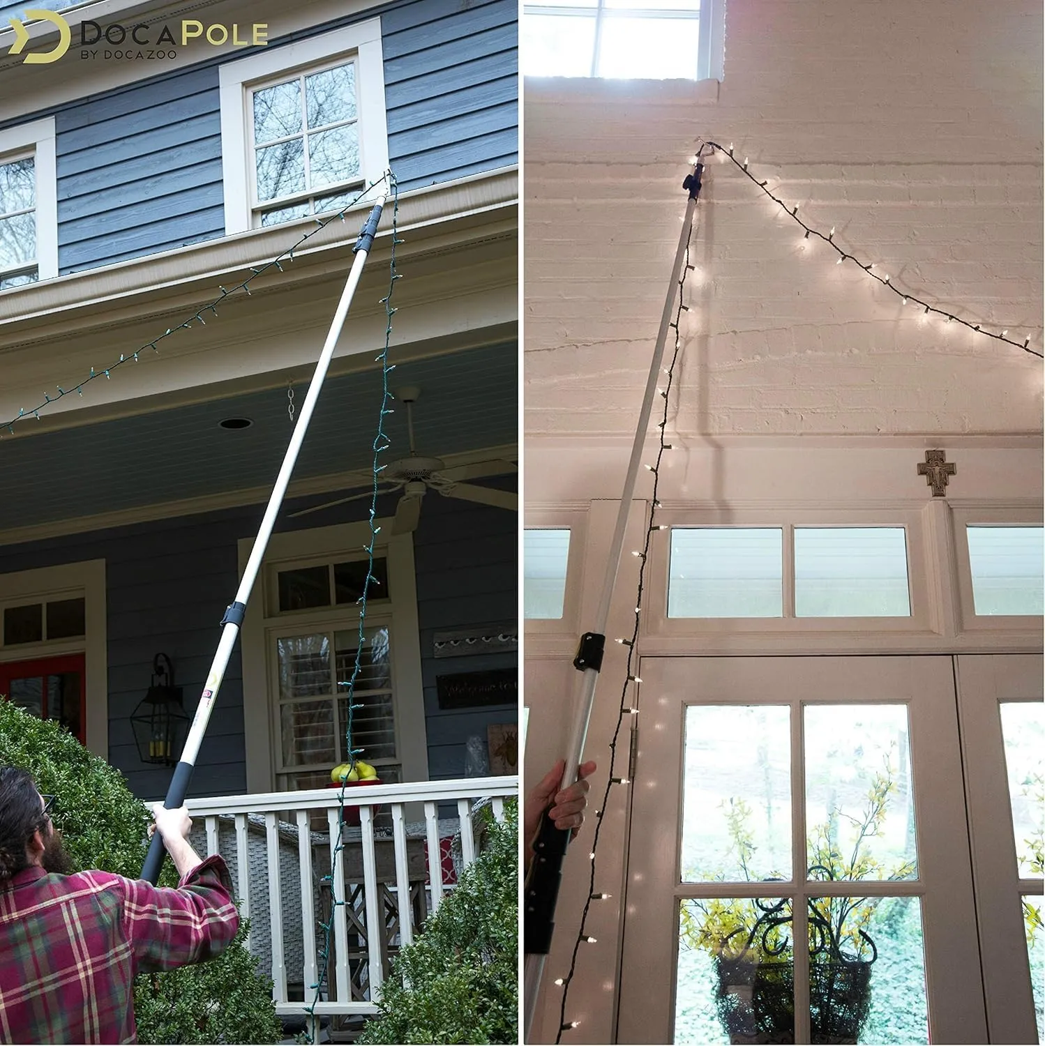 DOCA Boat Hook - Christmas Light Pole Hanger Tool - Durable & Lightweight Utility Hook for Docking, Tree Debris Removal