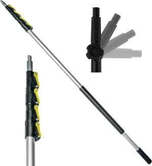 DOCA Telescoping Pole 5-12 Ft - Extension Pole for Cleaning, Feather Duster, Window Washing Kit, Paint Roller, Window Squeegee - High Reach Extendable Kit for Indoor & Outdoor - Pole Only