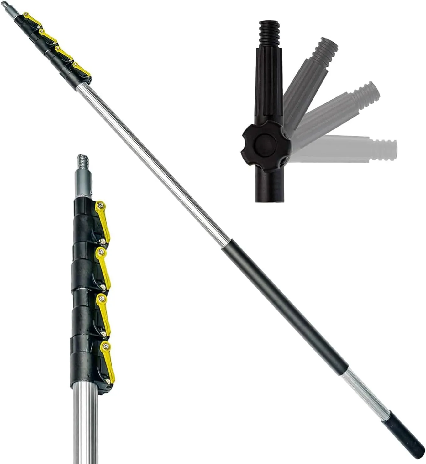 DOCA Telescoping Pole 5-12 Ft - Extension Pole for Cleaning, Feather Duster, Window Washing Kit, Paint Roller, Window Squeegee - High Reach Extendable Kit for Indoor & Outdoor - Pole Only