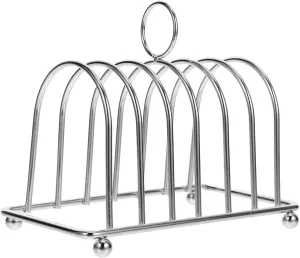 DOITOOL Toast Rack Holder, Stainless Steel Toast Holder Stand 6 Slice Slot Breakfast Toast Rack Bread Loaf Stand with Ball Feet and Carry Handle Air Fryer Accessories, 14.50X8.00X7.80CM