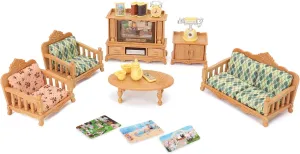 Dollhouse Furniture Set for Kids Toys Miniature Doll House Accessories Pretend Play Toys for Boys Girls & Toddlers Age 3  with Living Room, Sofa, TV...