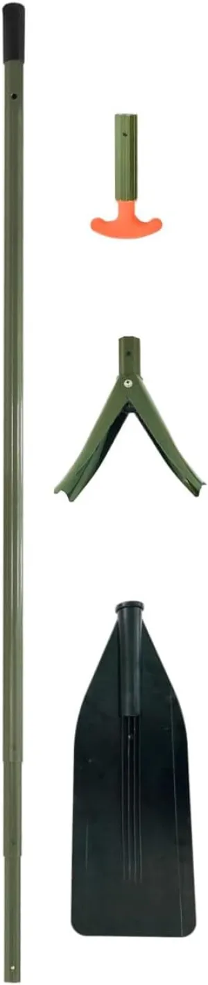 Dotline Push-N-Glide Sure Snap Telescoping 5' to 12' Pole with Attachments: Duck Web Foot, Decoy Retriever, and Paddle
