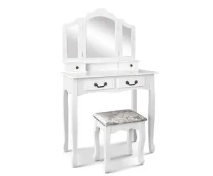 Dressing Table with Mirror - White