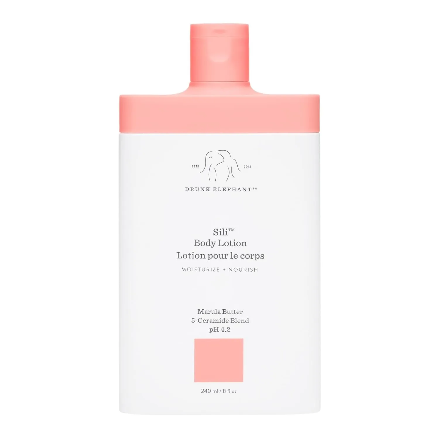 Drunk Elephant Sili Body Lotion - 240 ml/8 fl oz - Lightweight Daily Lotion - Clean Clinical Skincare - Cruelty-Free - Dermatologist Tested - Free of Essential Oils, Silicones, and Fragrance
