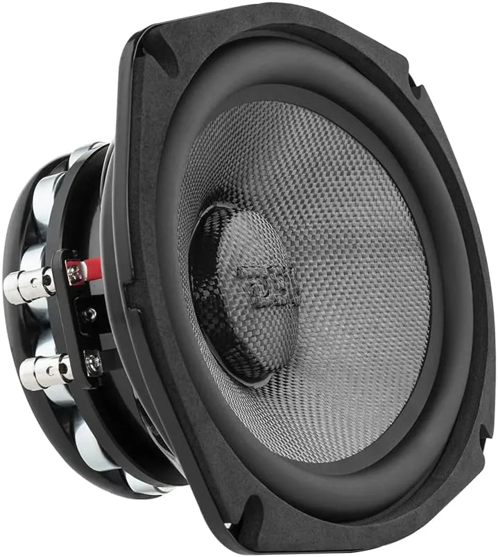 DS18 PRO-CF69.4NR 6 x 9 Inches Water Resistant Loudspeaker - Mid-Bass Carbon Fiber Cone and Neodymium Rings Magnet 600 Watts 4-Ohms - Ideal for Motorcycle & Motorsports (1 Speaker)