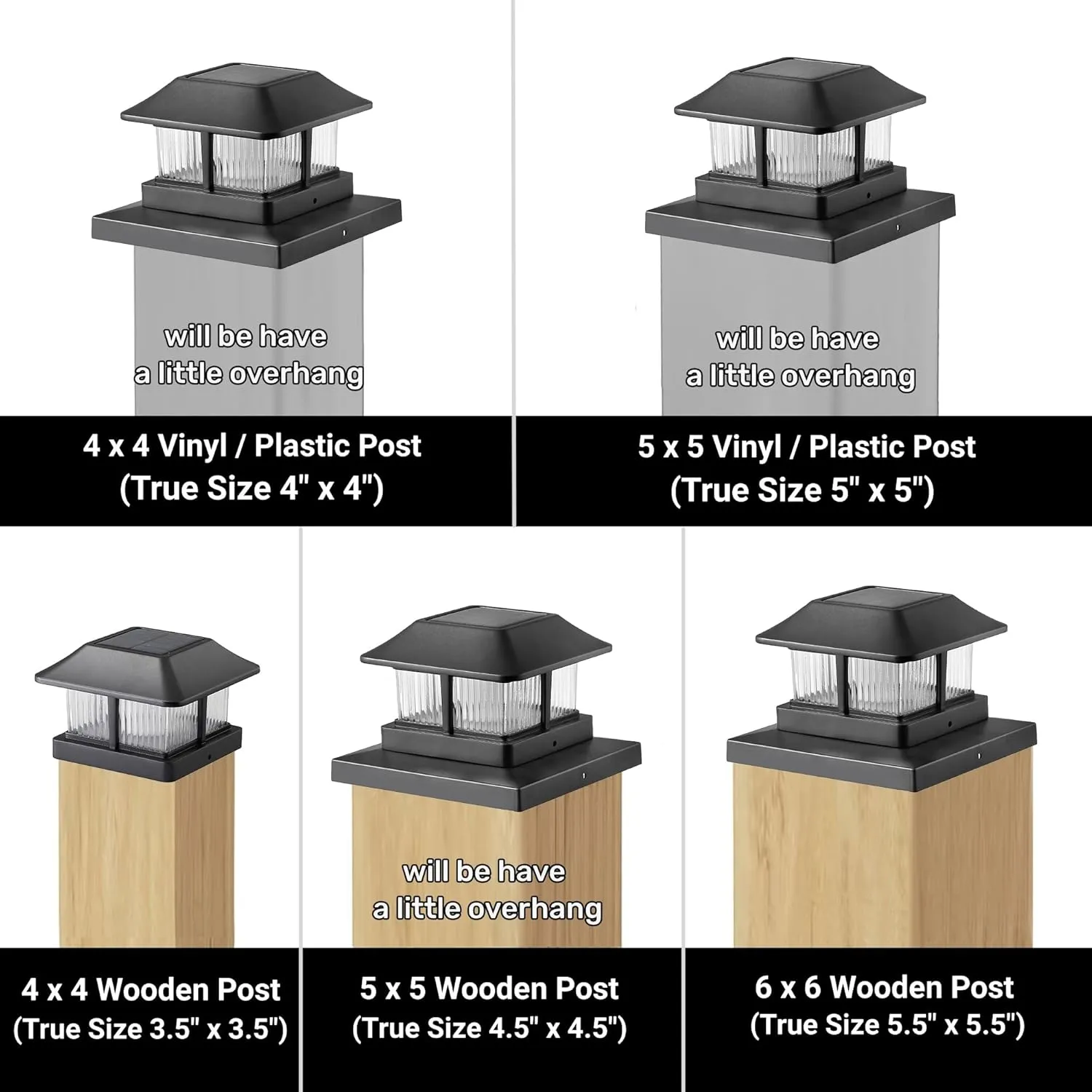 Dynaming Solar Flame Post Cap Lights Outdoor, Solar Powered Fence Post Light, Flickering Flame LED Lantern Lamps Waterproof for Garden Deck Patio, Fit 4x4, 5x5 or 6x6 Vinyl/Wooden Posts, 2 Pack