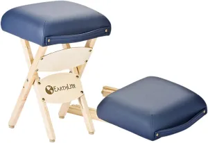 EARTHLITE Wooden Folding Stool - Hardwood Maple, CFC-Free, Massage Table Medical Spa Facial Salon Chair, Black , 19.00 x 13.00 x 13.00 Inches