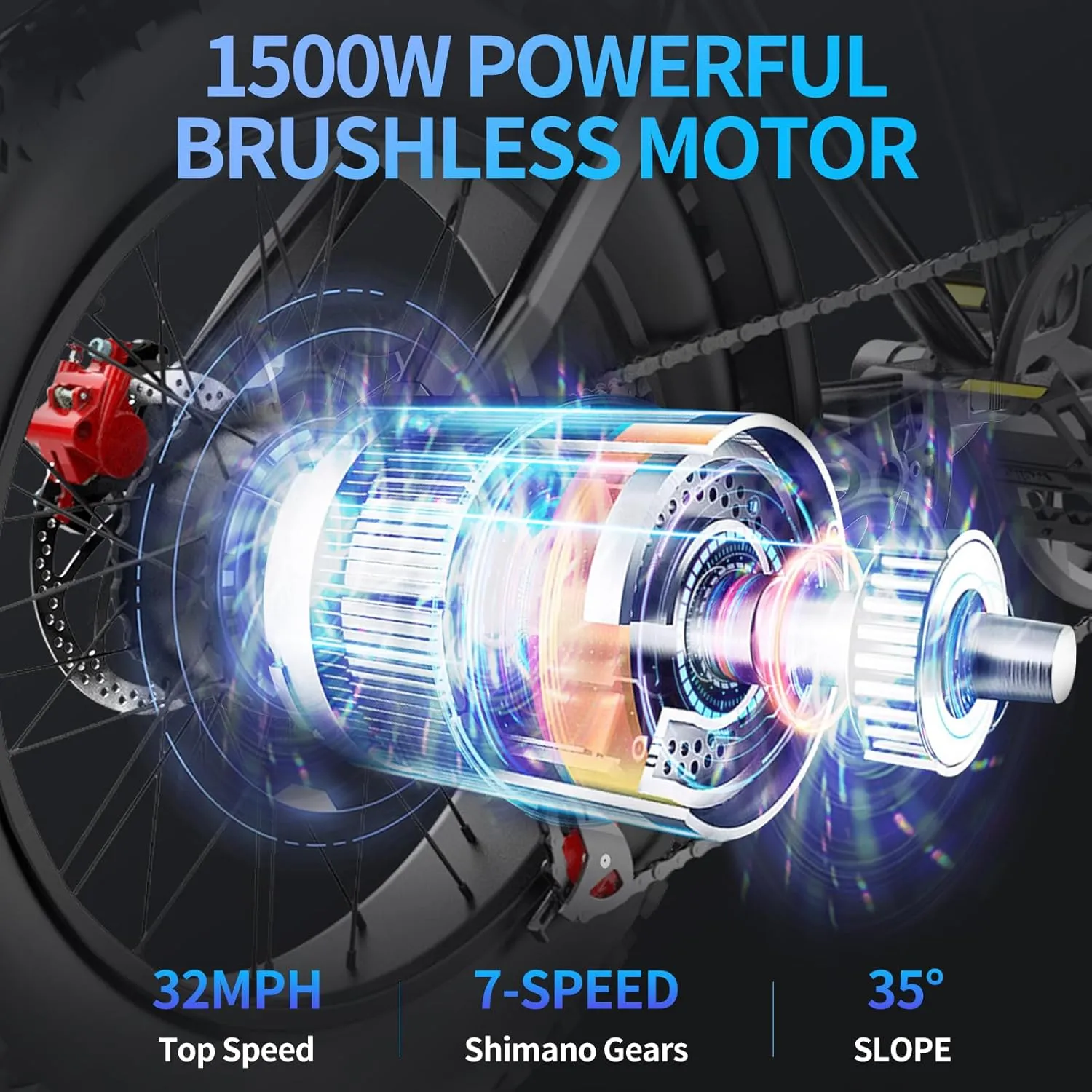 Electric Bike for Adults, 1000/2000W, 25/30/37MPH,48V-52V, 20AH,40AH Battery, Max 50-180 Miles Electric Motorcycle, 20" Fat Tire Dirt Bike, Shamano 7-Speed E-Bike