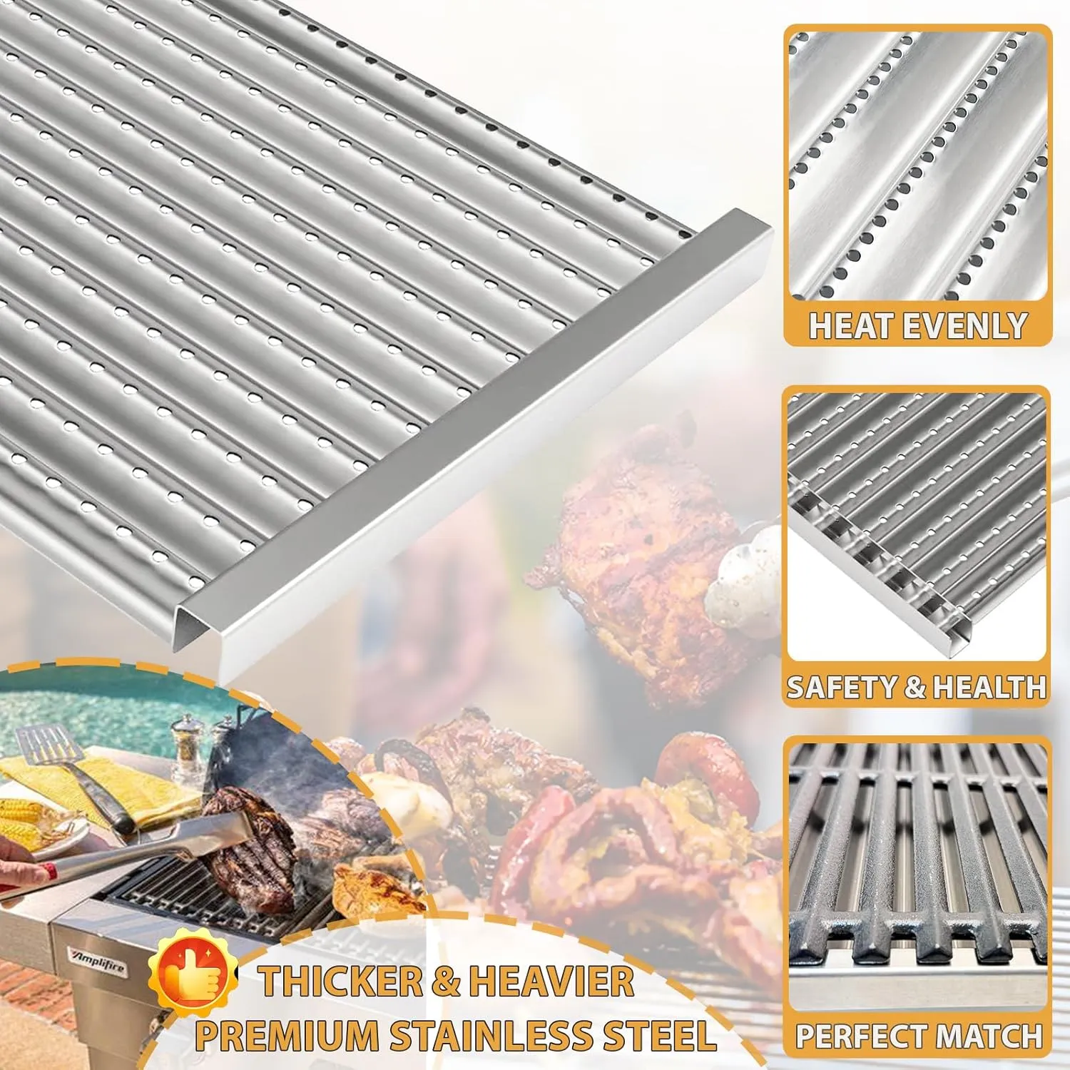 Emitter Plates for Charbroil Infrared Grill Parts 463242515 463367016 463242516 466242515 466242615 463243016 463367516 466242516 466242616 463346017, Stainless Steel Parts for Charbroil Commercial