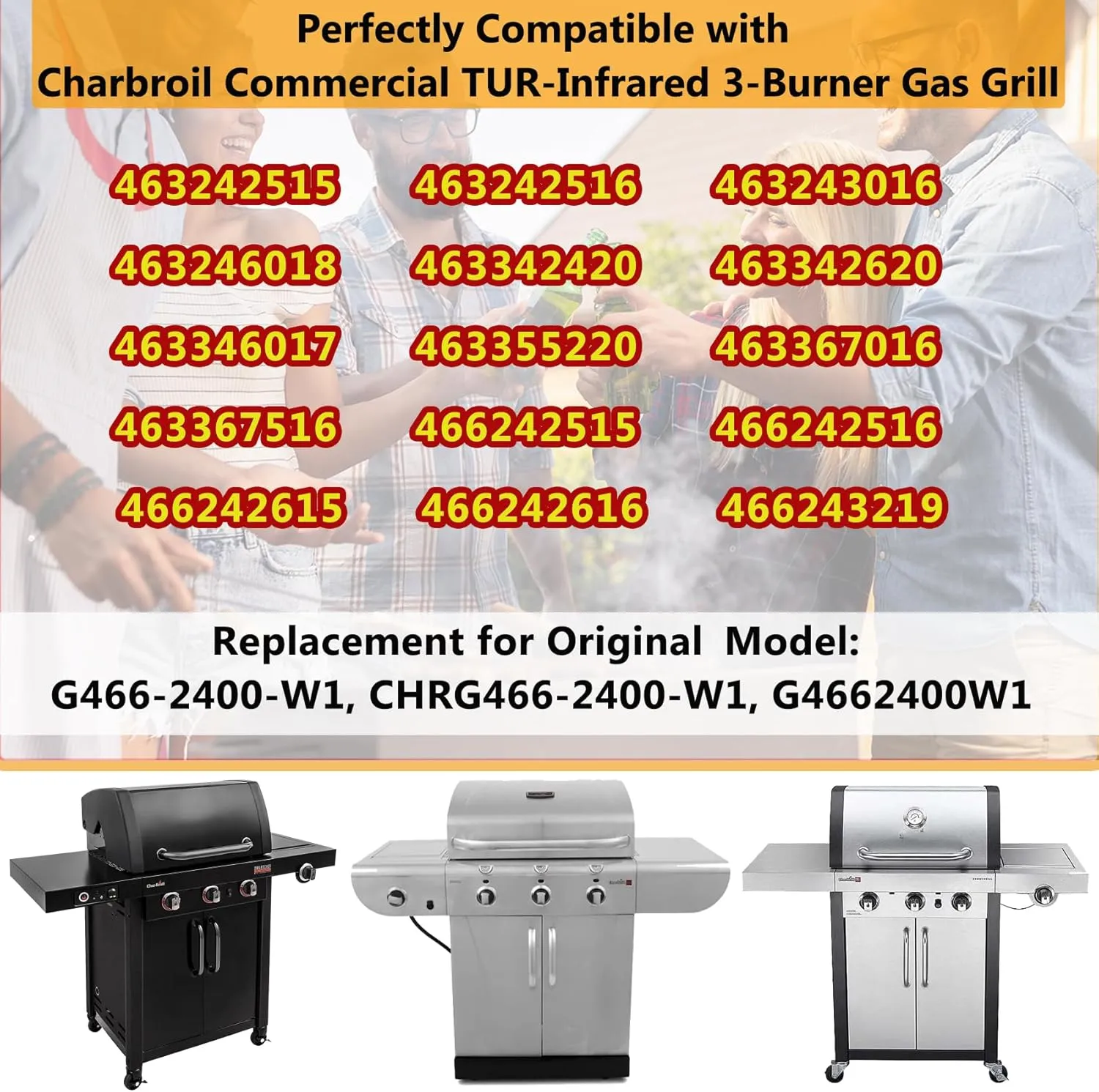 Emitter Plates for Charbroil Infrared Grill Parts 463242515 463367016 463242516 466242515 466242615 463243016 463367516 466242516 466242616 463346017, Stainless Steel Parts for Charbroil Commercial
