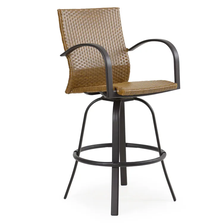 Empire Outdoor Wicker Bar Stool with Arms