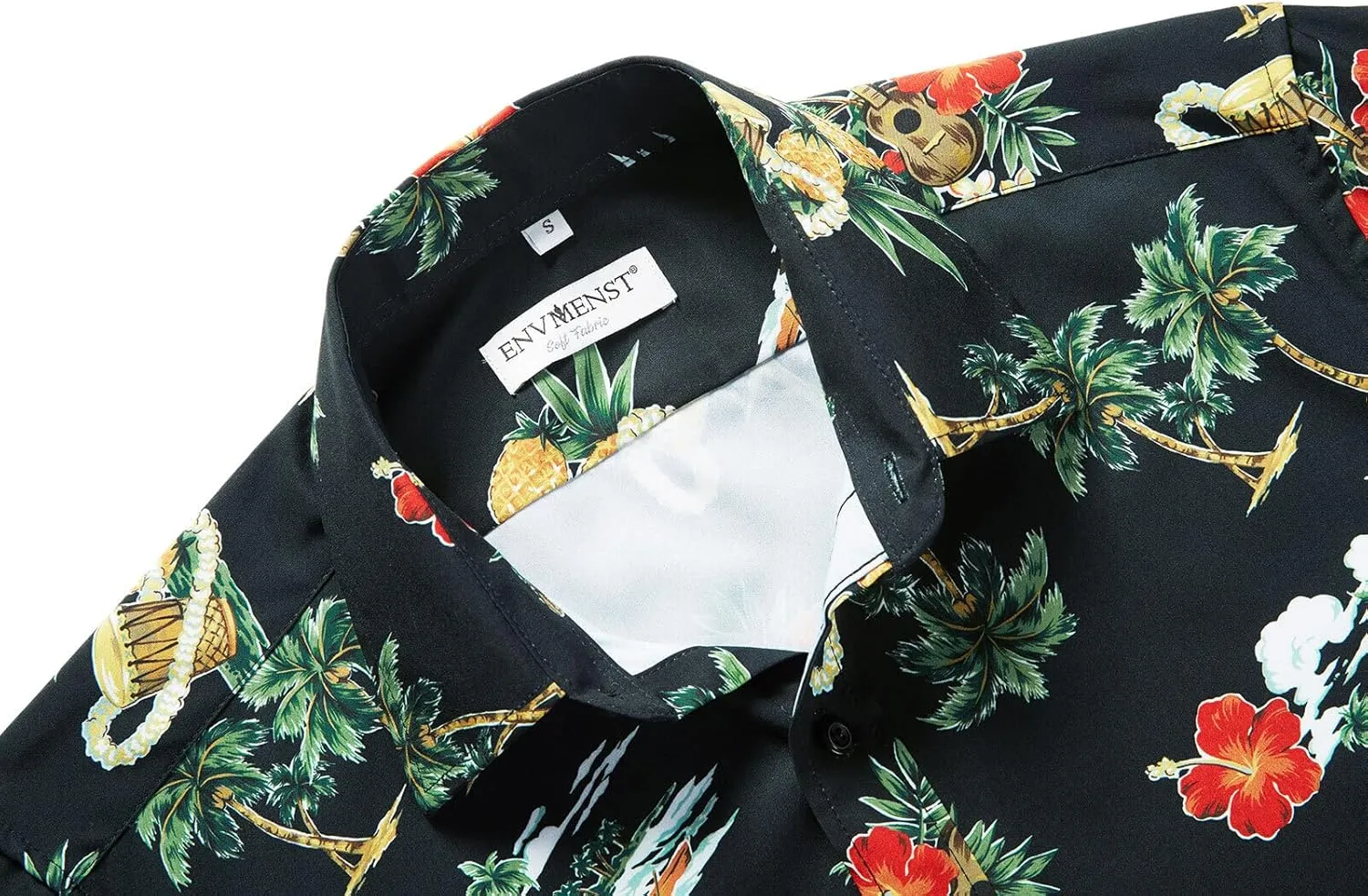 ENVMENST Hawaiian Shirt for Men Short Sleeve Beach Printed Summer Button Down Aloha Shirt(S-3XL)