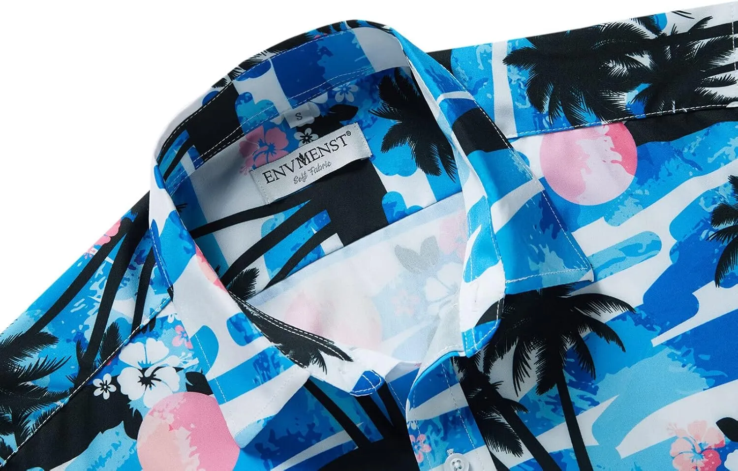 ENVMENST Hawaiian Shirt for Men Short Sleeve Beach Printed Summer Button Down Aloha Shirt(S-3XL)