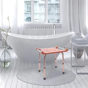 Ergonomic Wooden Teak Corner Shower Bath Chair Seat