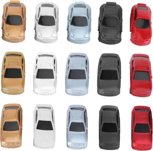 ERINGOGO 50Pcs Scale Painted Simulation Vehicles for Sand Table Layouts Lightweight Lifelike Decoration for Play and Scenarios