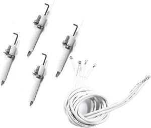 Exact Durable Igniter Kit Replacement for CharGriller, Cuisinart and Others Gas Grill Models with 4-Pcs Ceramic Electrode and 4-Pcs Ignitor Wire