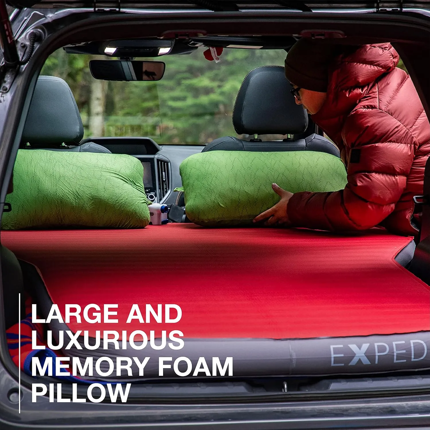 Exped Trailhead Pillow | Memory Foam Camping Pillow | Plush & Luxurious Camping Pillow | Large & Comfortable Travel Pillow, Cypress, One Size