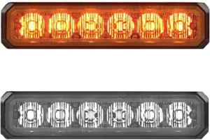 Federal Signal, MicroPulse, 12-LED, Dual Color, Hood/Grill Mount, Single Light Head, Amber/White, Part # MPS652-WA