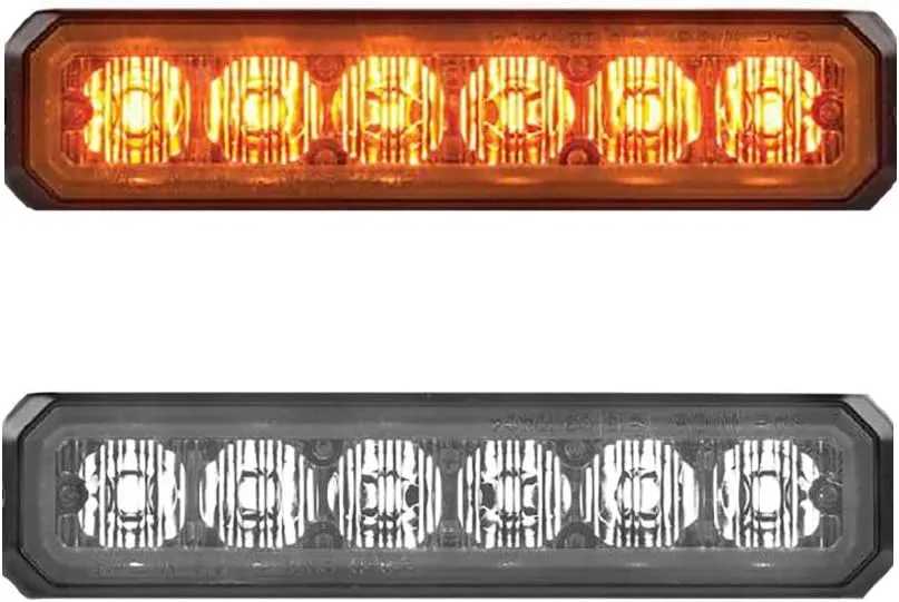 Federal Signal, MicroPulse, 12-LED, Dual Color, Hood/Grill Mount, Single Light Head, Amber/White, Part # MPS652-WA