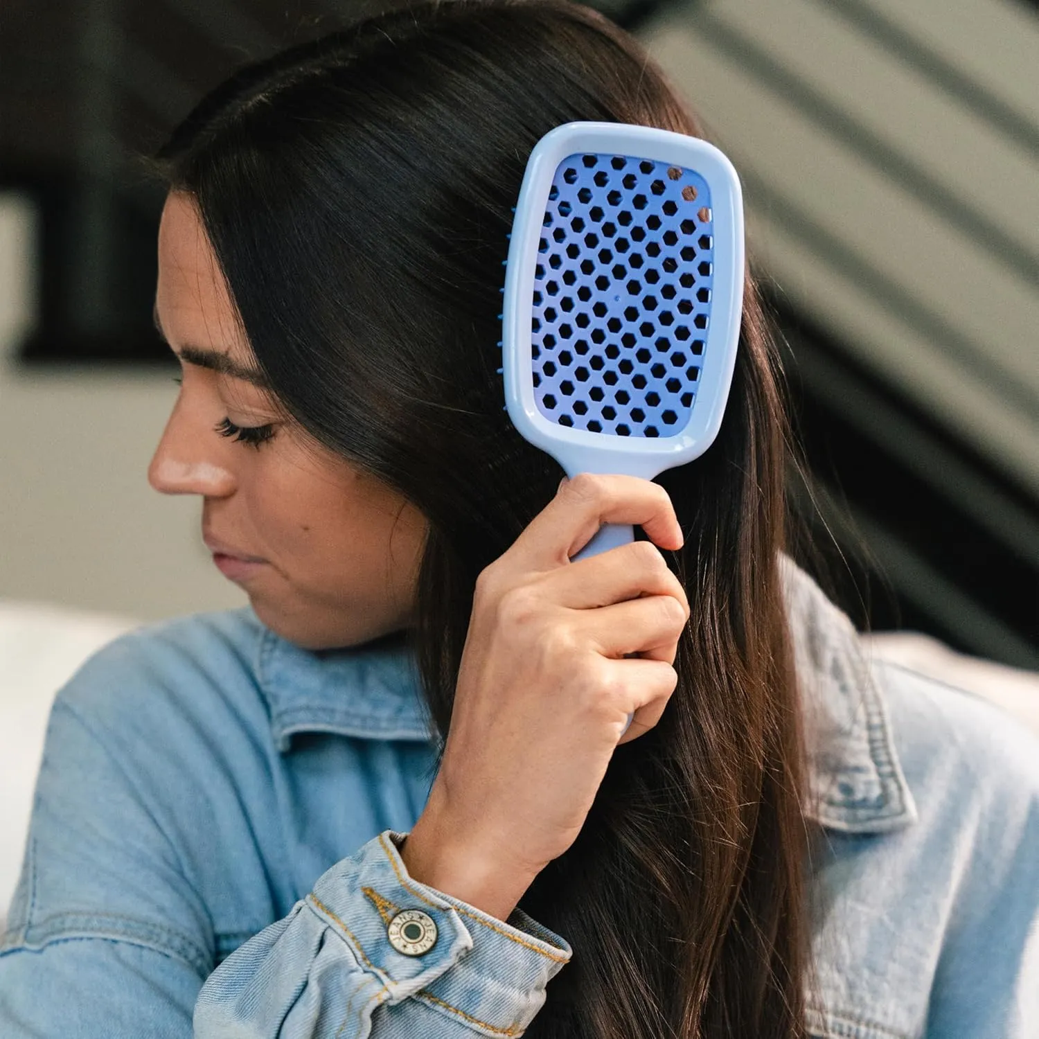 FHI Heat UNbrush Detangling Brush for Pain-Free Brushing on All Wet or Dry Hair Types — Durable DuoFlex Anti-Static Bristles, Lightweight Handle, Vented Hair Brush