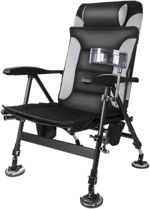Fishing Chair Fishing Stool Outdoor AllTerrain Aluminum Armchair Folding Multifunctional Portable Fishing Gear Chair (Color : B, Size : As Shown) (B As Shown)