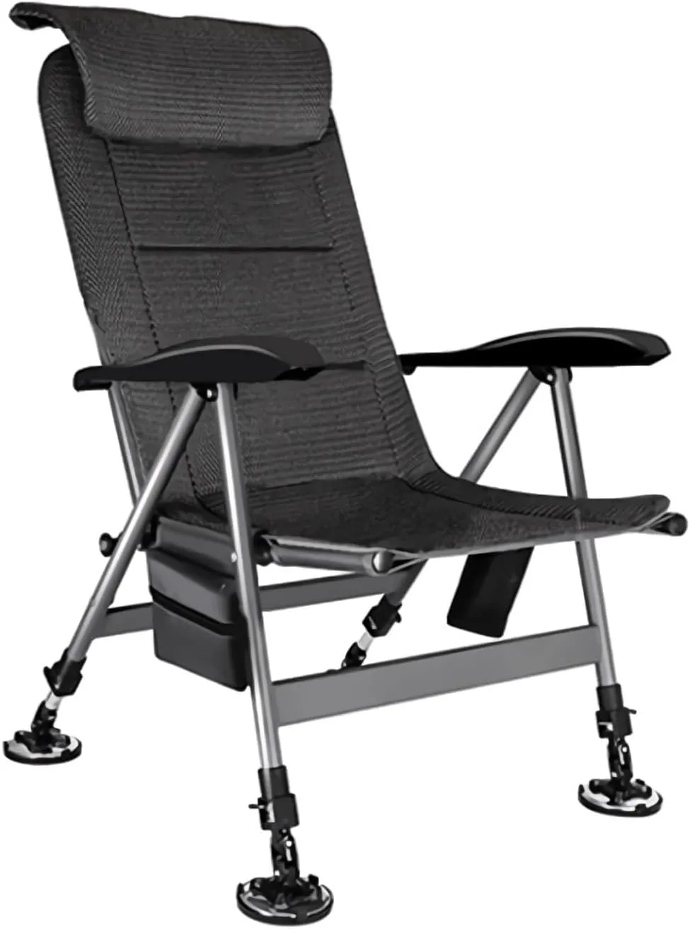 Fishing Chair Recliner Folding Fishing Chair with Adjustable Pillow Backrest Legs Camping Beach Fly Fishing Stool Sleeping Bed Outdoor Fishing Chair
